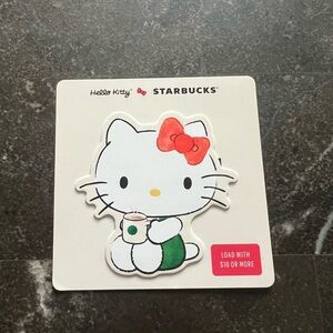 Hello Kitty Starbucks Card with Red Bow and Plush